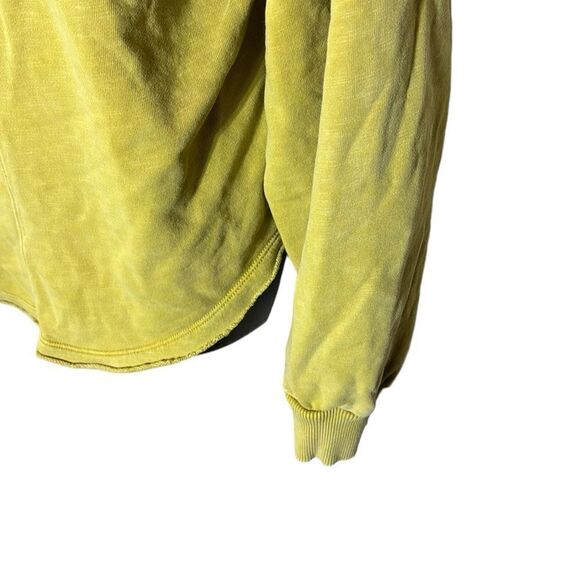 Pilcro green yellow scoop hem v cut fromt pullover sweater medium brat - Picture 3 of 6